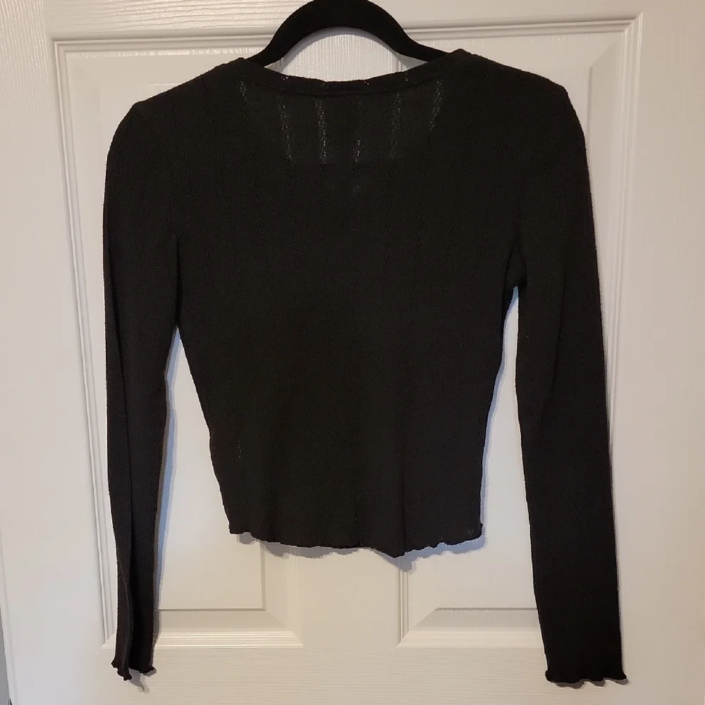 Black Long Sleeve Women's Top - Picture 3 of 7